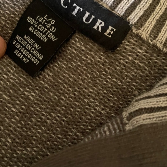 STRUCTURE Striped Knit gray Pullover Sweater Cotton - Picture 4 of 4